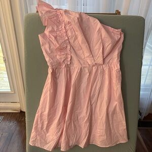 Elegant Pink One Shoulder Dress